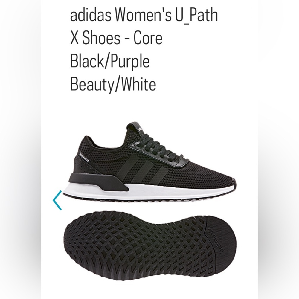 ADIDAS - Women’s U PATH X Shoes - Core Black//White/Purple - Size 6 - Brand New!